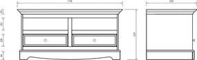 Set lemn masiv alb Living Linea 261 cm