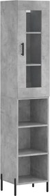 vidaXL Dulap înalt, gri beton, 34,5x34x180 cm, lemn prelucrat
