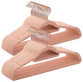 Set 50 de umerase din catifea, Songmics, 43.5 cm, CRF21PK50, Roz
