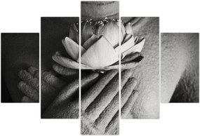 Tablou - Lotus în mâinile lui Buddha (150x105 cm)