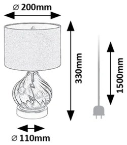 Lampă de masă Rabalux 74033 PIRELO 1xE14/25W/230V verde