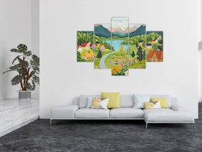 Tablou - Sat în Munți (150x105 cm)