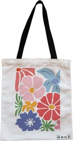 Sacosa de Panza pentru Cumparaturi, Geanta Tote, Boho Style 15, Cu fermoar, 38x34.5 cm, Alba, BEKZ®