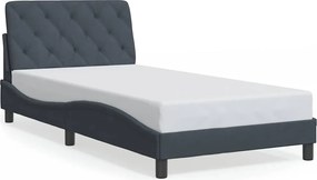 vidaXL Cadru de pat fără saltea, gri închis, 100x200 cm, catifea