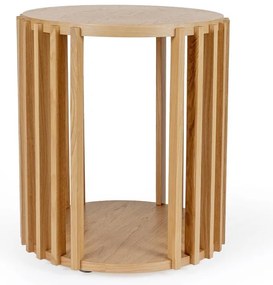 Măsuță auxiliară din lemn de stejar Woodman Drum, ø 53 cm