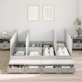 vidaXL Cadru de pat Gri Beton 180x200 cm