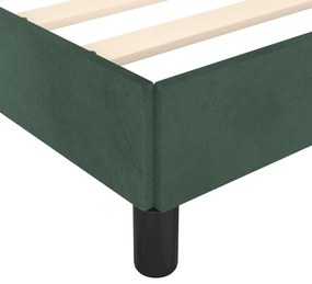 Cadru de pat cu tablie, verde inchis, 90x190 cm, catifea Verde inchis, 90 x 190 cm, Cu blocuri patrate
