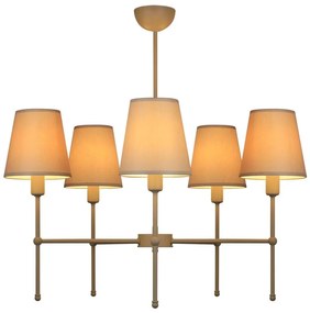 Lustră cu tijă MADELA 5xE14/40W/230V alb/bej