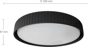 Brilagi - Plafonieră LED dimabilă LUCIA, LED/60W/230V, Ø 59 cm, negru + telecomandă