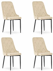 Set 4 Scaune Bucatarie/Dining Millan Catifea Bej