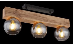 Plafoniera cu 3 surse de iluminat design modern Moitas negru, maro