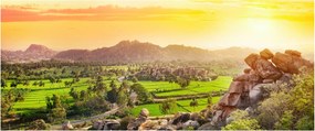 Tablou cu valea Hampi în India (120x50 cm)