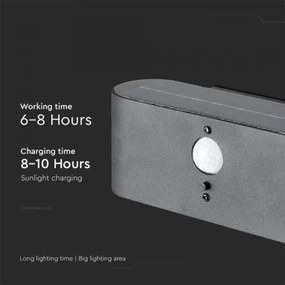 LED lampă solară de perete exterior cu senzor, 2,5W, 3000K, IP54