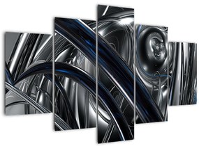 Tabloul cu abstracție gri cu albastru (150x105 cm)