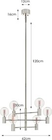 Markslöjd 106418 - Lustră pe tijă CAPITAL 6xE27/60W/230V alamă