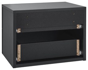 Noptiera 40x29x30 cm cu 2 sertare, neagra
