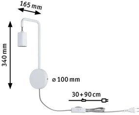 Paulmann 79811 - Aplică de perete CALVANI, 1xE27/40W, 230V, albă