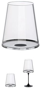 Set de 2 pahare de cristal pentru vin roșu Trebonn SplitGlass 2025110, 450 ml, Ø9.2x10.5 cm, Sistem modular, Negru