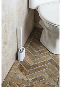 Perie din silicon AQUALINE TF010, de WC, murală/pe podea, alb