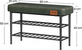 Banca cu dulap pentru pantofi EKHO 80x30 cm, verde
