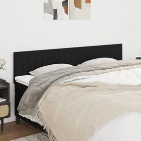 vidaXL Tăblii de pat, 2 buc, negru, 90x5x78/88 cm, textil