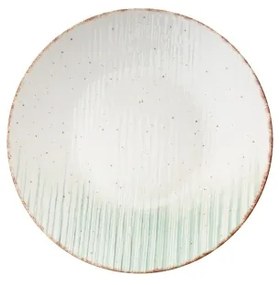 Set de veselă 24 piese alb/verde/porțelan