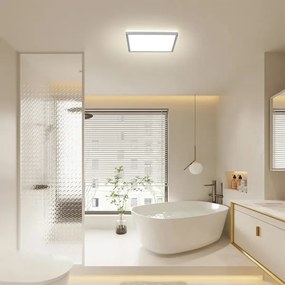 Brilagi - Plafonieră LED ULTRA SLIM pentru baie, 18W, 230V, 30x30 cm, argintie, IP54