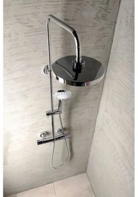 Set de duș cu baterie termostatică Aqualine LIGA crom lucios