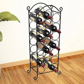 50206 vidaXL Suport sticle de vin pentru 21 de sticle, metal