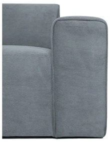 Modul pentru canapea gri cu tapițerie din catifea reiată (cu colț pe partea dreaptă) Sting – Scandic