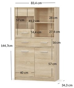 Vitrină Terrell (Stejar sonoma). 1053280