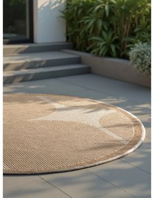 Covor pentru exterior și interior bej/fildeș rotund ø 160 cm Duet Bowen – NORTHRUGS