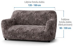 Huse bielastice MARMO maro fotoliu dublu (l. 120 - 160 cm)
