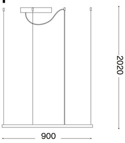 Ideal Lux - Lustru LED suspendat pe cablu ORACLE SLIM LED/53W/230V 3000K 90x90 cm alb
