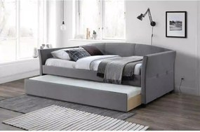 Pat extensibil SANNA 90x200, stofa gri, cu somiera