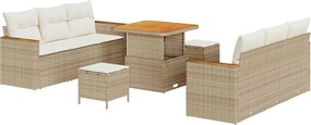 vidaXL Set de canapele pentru grădină 11 pcs Bej și crem poliratan