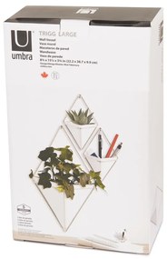 Ghiveci suspendat din ceramică și cadru argintiu Umbra Trigg