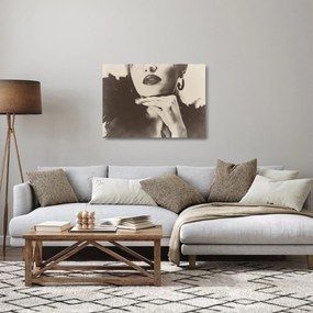 Tablou pe sticlă - Vintage, poza unei femei (70x50 cm)
