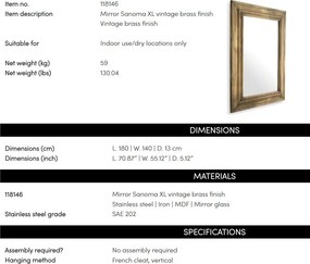 Oglinda decorativa design LUX Sanoma XL, 180x140cm