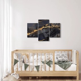 Tablou - Negru - decor auriu (90x60 cm)