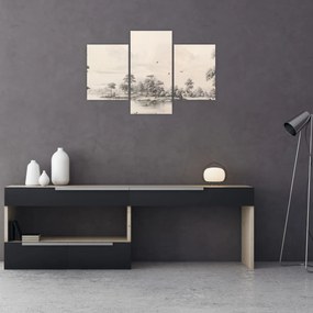 Tablou - Vintage peisaj desen peisaj (90x60 cm)