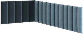 Panou de perete tapitat QUADRATTA 20 x 50 cm – albastru Culoare: Albastru