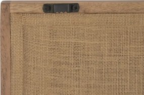 Set 2 tablouri decorative din iută cu relief în ramă din lemn de acacia, 60×90 cm, „Hemp"