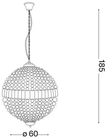 Lustră de cristal pe cablu Ideal Lux LUXOR 12xG9/40W/230V