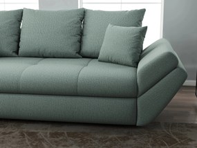 Canapea extensibilă dumonde cu ladă de depozitare si sezut confortabil din spuma high-density, Loana Enjoy Mint 250x100 cm
