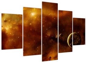 Tablou - Planete cu nebuloasă (150x105 cm)
