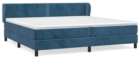 3127455 vidaXL Pat box spring cu saltea, albastru închis, 200x200 cm, catifea