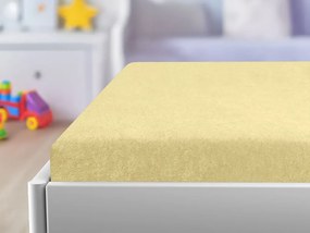 Cearsaf Frotir pentru patut cu elastic 70x140 cm galben