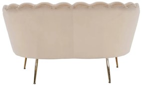 Bancă în stil Art-deco, catifea Velvet bej/crom auriu, NOBLIN