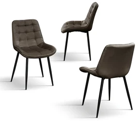 SET 4 Scaune Ernest catifea, structura metalica - MARO - STANDARD - 4 BUCATI